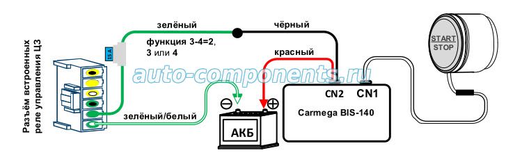 Схема подключения модуля обхода иммобилайзера