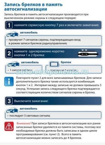 Как прописать Брелок Starline E90